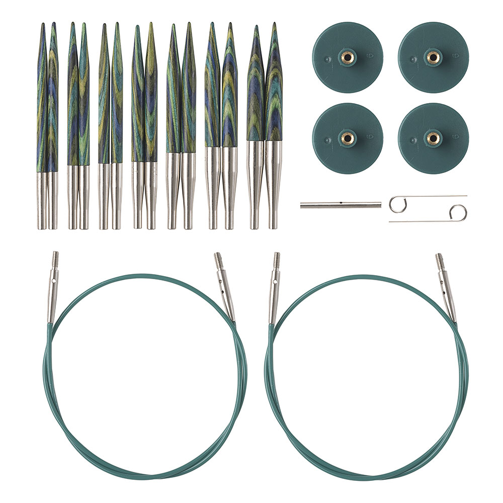 Options Short Interchangeable Caspian Circular Knitting Needle Set from