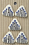 Handmade Triangle Flowers Stoneware Buttons