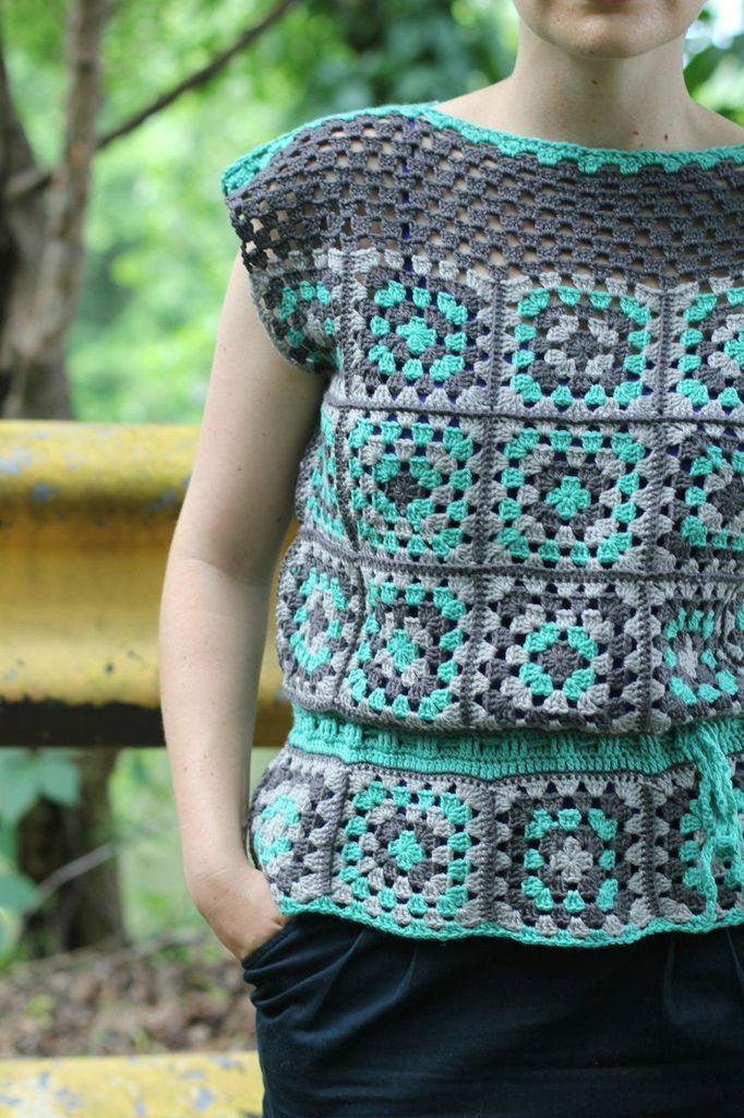 Cute Girl Squares Tank Crochet Pattern - Knitting Patterns ...