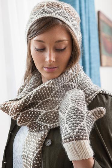 Honeycomb Scarf Toque and Mitts - Knitting Patterns and Crochet ...
