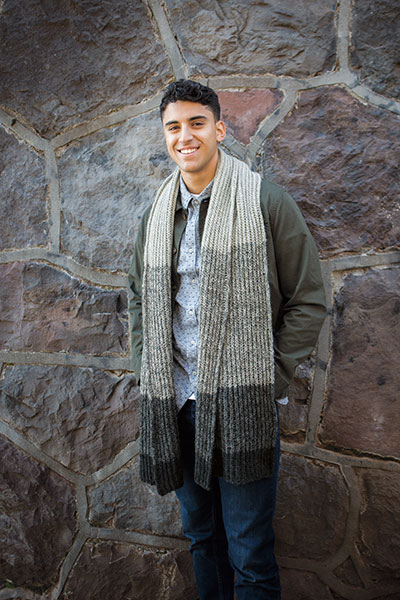 Model wearing the Bailiff Scarf