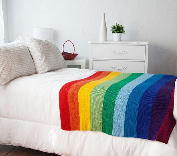The Mighty Rainbow Blanket - Free Knitting pattern 