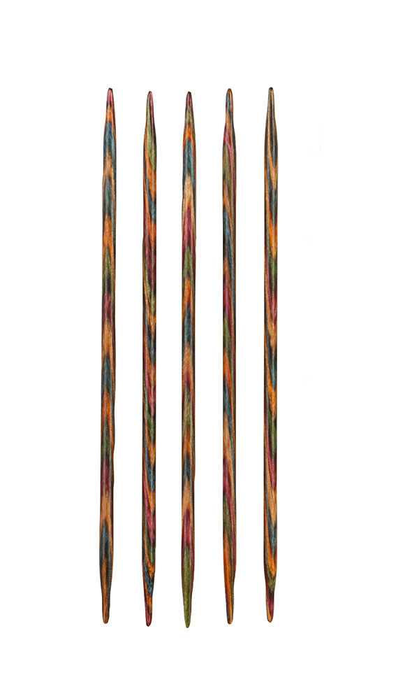 5" Rainbow Wood Double Pointed Knitting Needles from