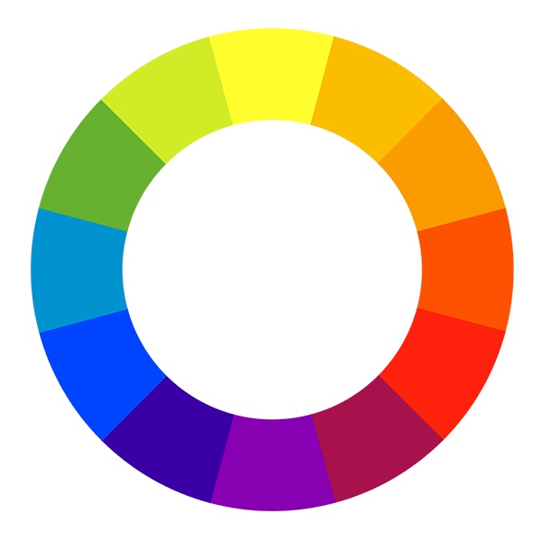 A colored circle of various colors