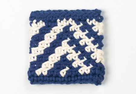 Tapestry in single crochet through the back loop