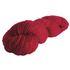 KnitPicks Gloss Fingering Cranberry is a deep vibrant red color.