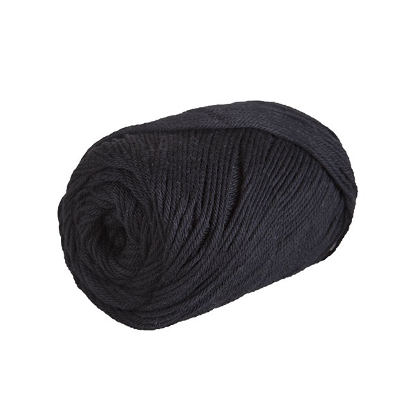 Needle Crafters Milk Cotton Yarn - Black, 87 yds