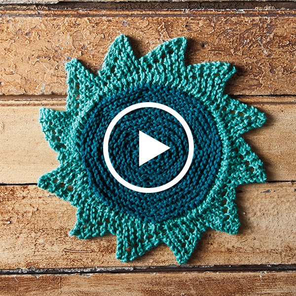 Knit a Starflower Dishcloth