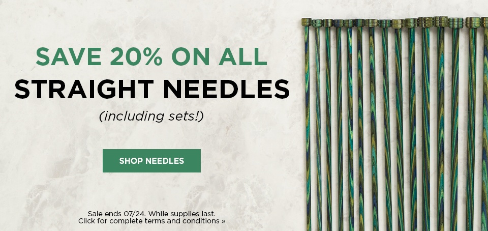 Save 20% on All Straight Needles