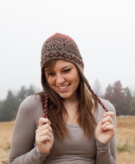 Swirly Gig Earflap Hat - knitting pattern