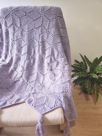 Diamonds Hexagon Blanket - knitting pattern