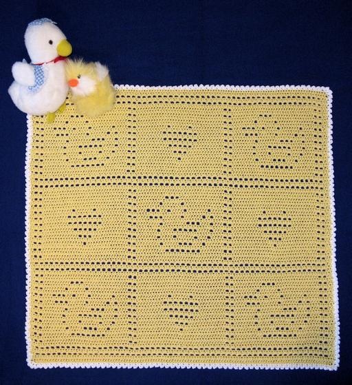 Baby Filet Just Ducky Crochet Blankie