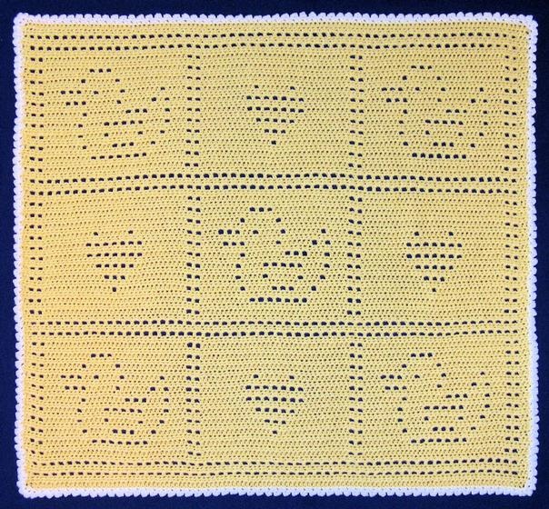 Filet crochet baby blanket free online pattern