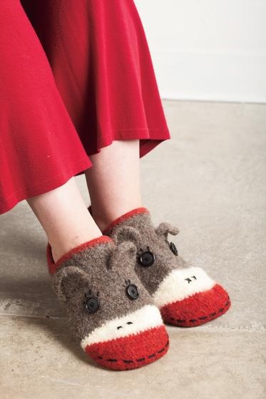 Sock monkey house shoes hot sale