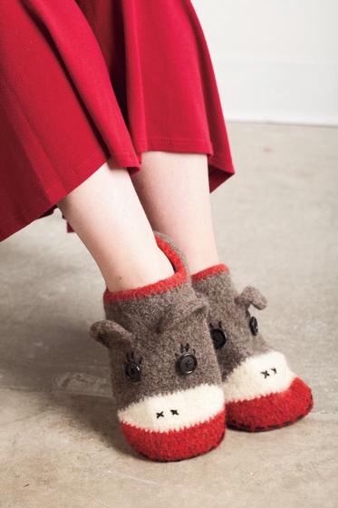 Crocheted Sock Monkey Slippers Crochet