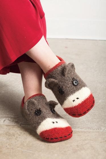 Crocheted Sock Monkey Slippers KnitPicks