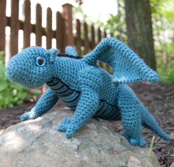 Green / Blue / Red Dragon Amigurumi Crochet, Stuffed Animal Crochet, H