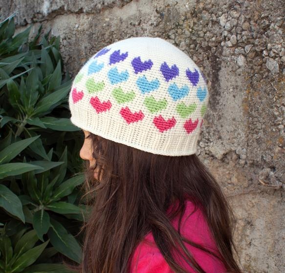 All Ages Hearts Abound Crochet Beanie - knitting pattern