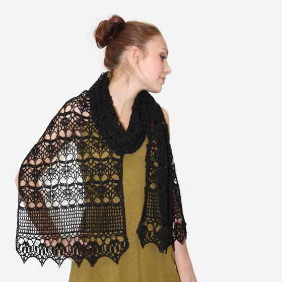 Midnight Crochet Wrap - knitting pattern