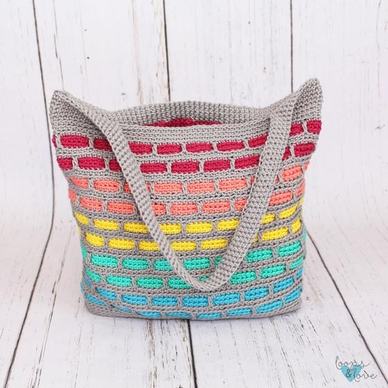 Mosaic Bricks Tote - knitting pattern