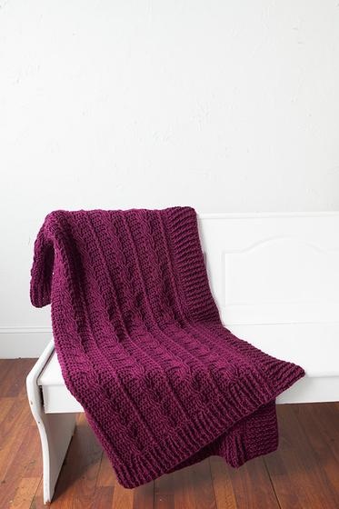 Snowberry Cables Afghan - knitting pattern