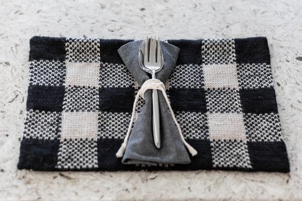 Buffalo Plaid Placemats - knitting pattern