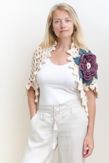 White hot sale crochet shrug