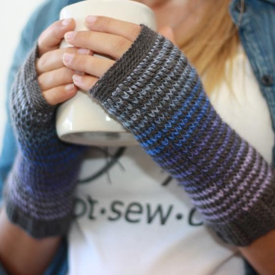 Kaleidoscope Fingerless Mitts - knitting pattern