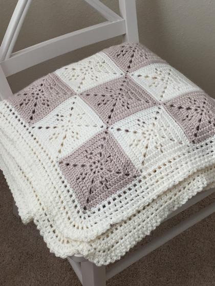 White granny square discount blanket