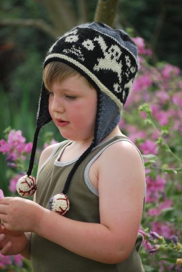 Marley Earflap Hat with Ghosts - knitting pattern