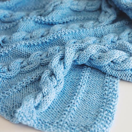 Cuddly Cable Knit Baby Blanket - knitting pattern