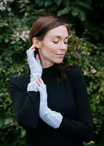 Superfine Baby Alpaca Knit Gloves, Seamless Knit