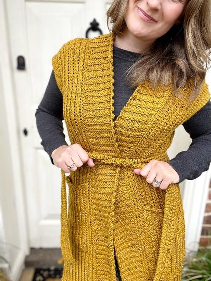 Crochet hot sale sleeveless cardigan