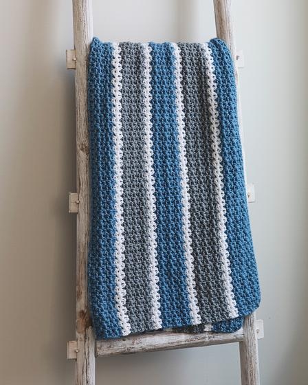 Blue and white striped best sale baby blanket