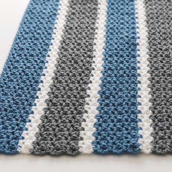 Blue and white striped baby online blanket