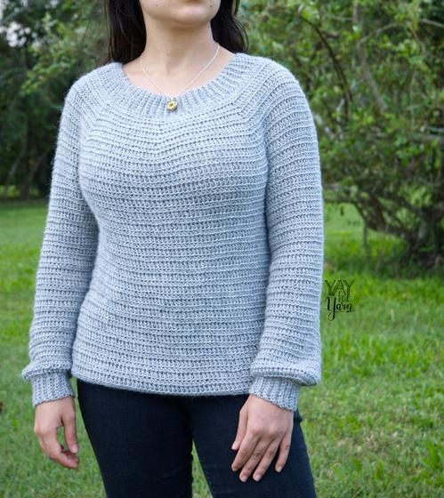 Crochet Sweater PATTERN Leaf Yoke Women Top, Jumper, Pullover Lace