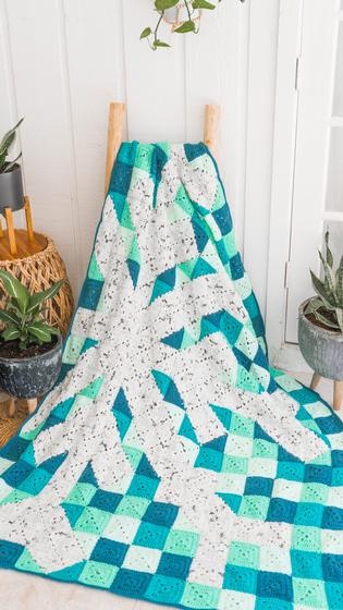 Granny Square Snowflake Blanket Yarn Bundle