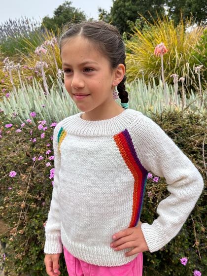 Rainbow Raglan Pullover - knitting pattern