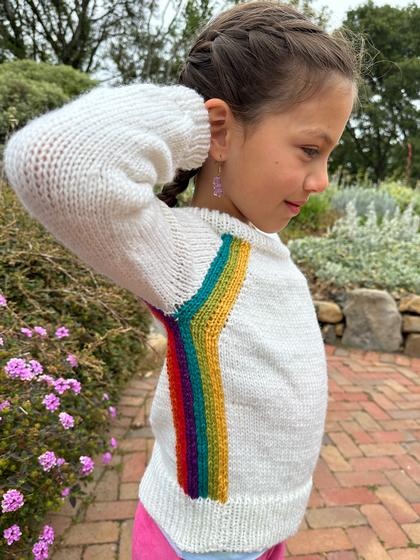 Rainbow on sale pullover sweater