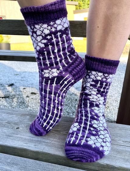 Pansy Path Knit Sock Pattern