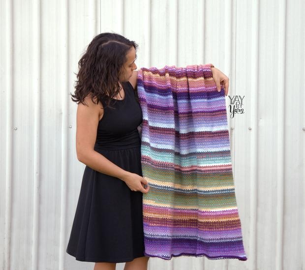 Brava Stripe Blanket - knitting pattern