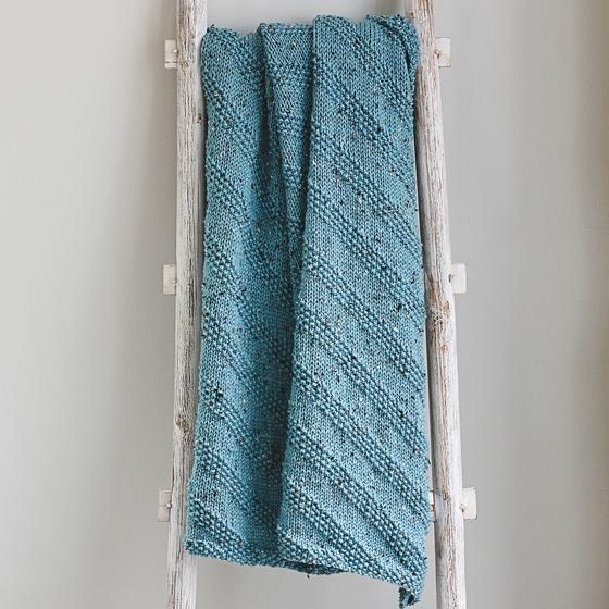 Diagonal Seed Stitch Baby Blanket - knitting pattern