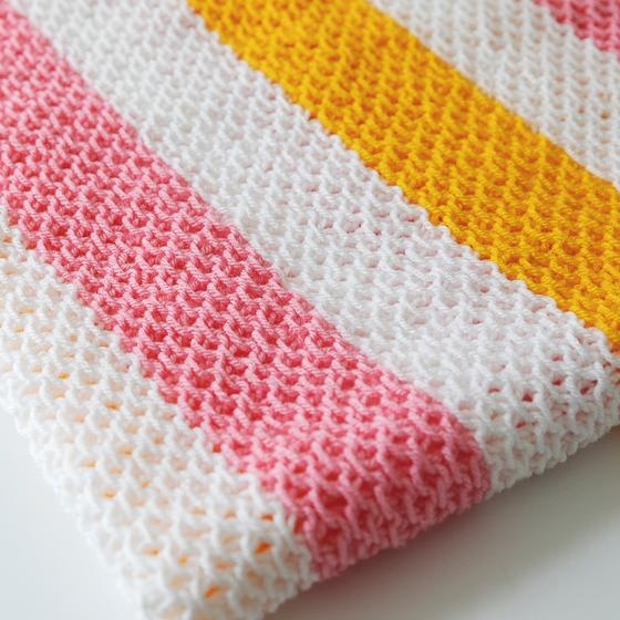 Pink and white discount striped baby blanket