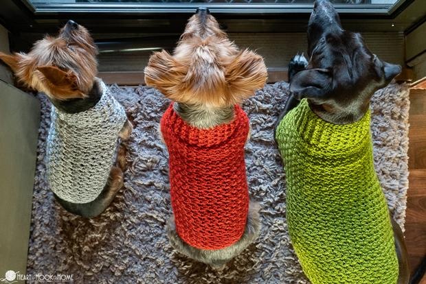 Crocheted dog sweaters best sale