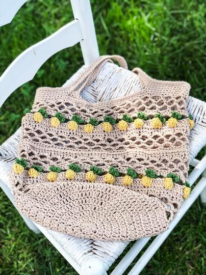 Pineapple market bag crochet pattern hot sale