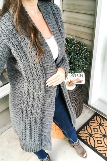 Land Dat Pijl Double Espresso Duster Cardigan | Crochet.com