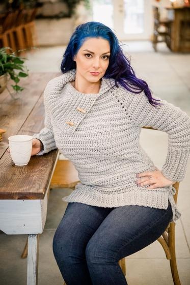 Cowl Neck Sweater with Toggle Neck