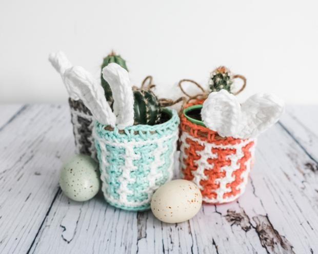 Striped Moss Plant Pot Cover  FREE Crochet Pattern — Juniper & Oakes