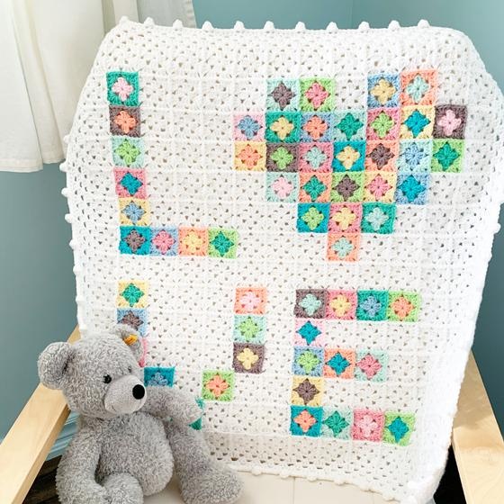 Baby granny square online blanket