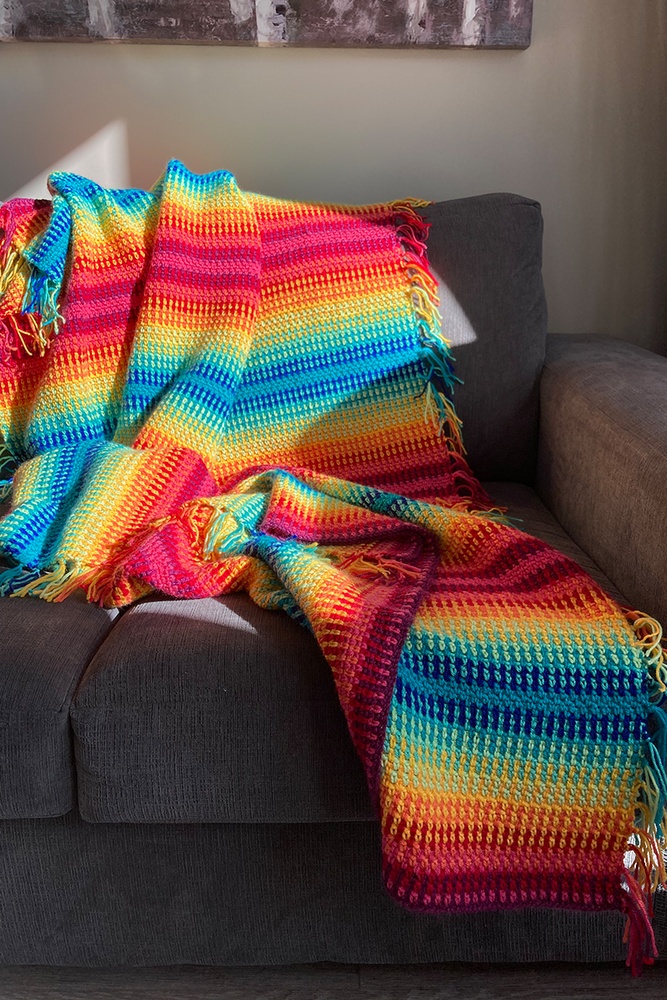 Rainbow coloured blanket hot sale